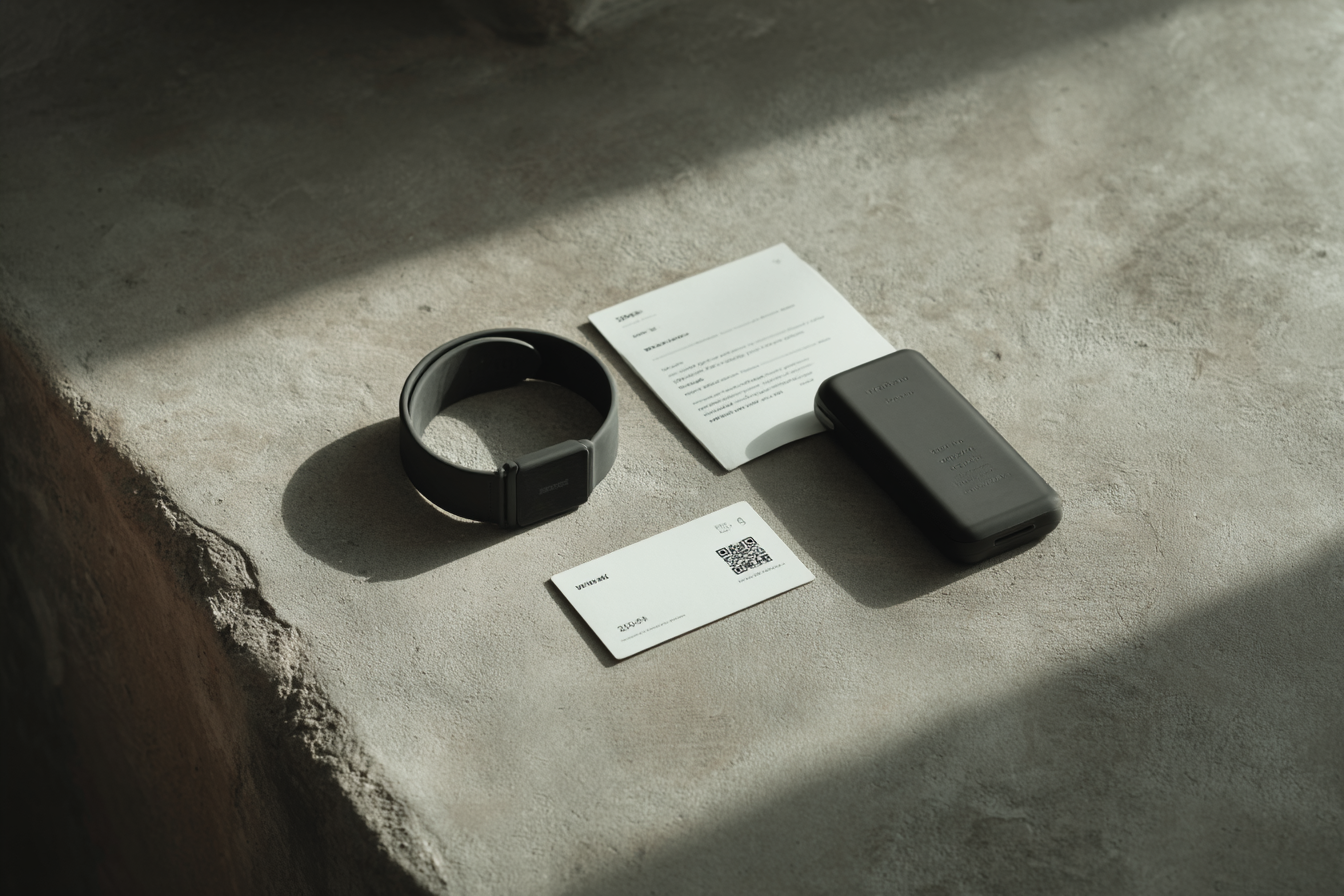 Assif kit. Wristbands, card, reader, QR top-up